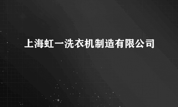 上海虹一洗衣机制造有限公司