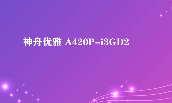 神舟优雅 A420P-i3GD2