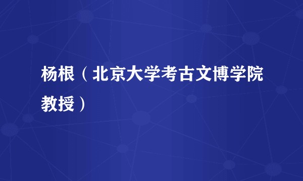 杨根(北京大学考古文博学院教授)