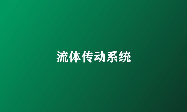流体传动系统