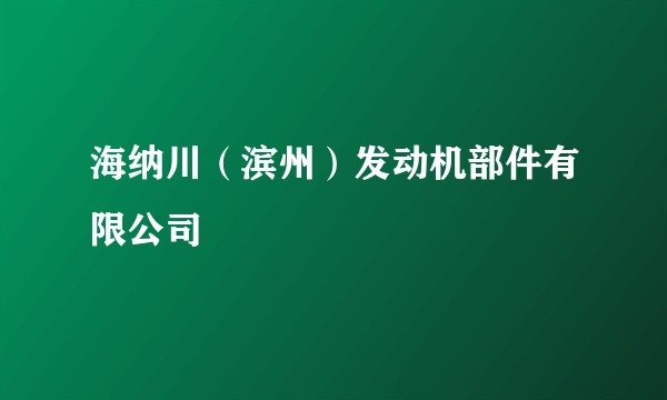 海纳川（滨州）发动机部件有限公司