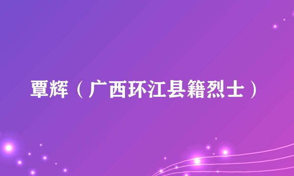 覃辉(广西环江县籍烈士)