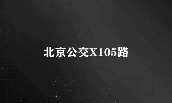 北京公交X105路