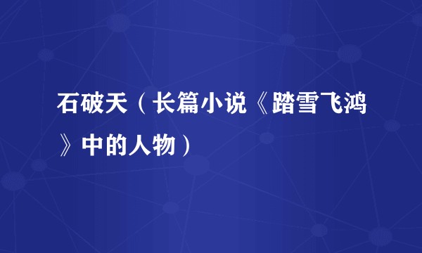 石破天（长篇小说《踏雪飞鸿》中的人物）