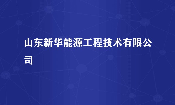山东新华能源工程技术有限公司