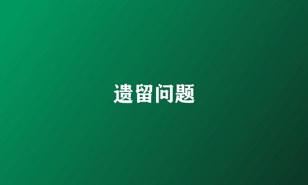 遗留问题
