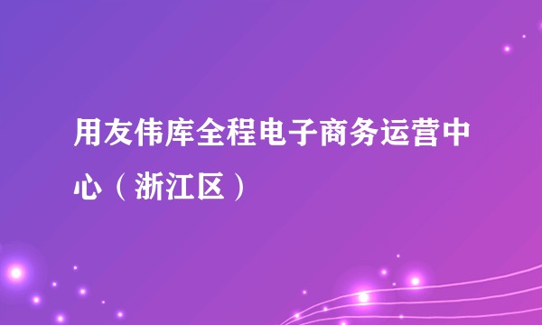 用友伟库全程电子商务运营中心（浙江区）