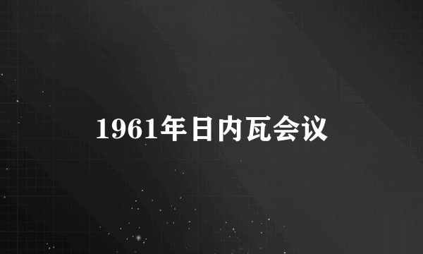 1961年日内瓦会议