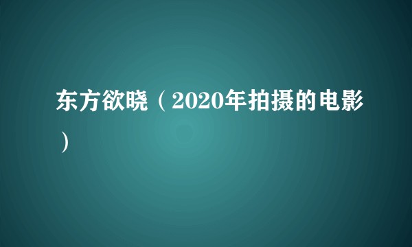 东方欲晓（2020年拍摄的电影）