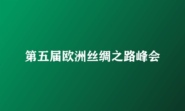 第五届欧洲丝绸之路峰会