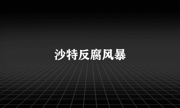 沙特反腐风暴