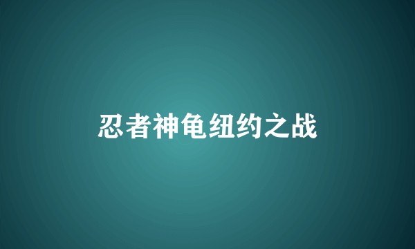 忍者神龟纽约之战