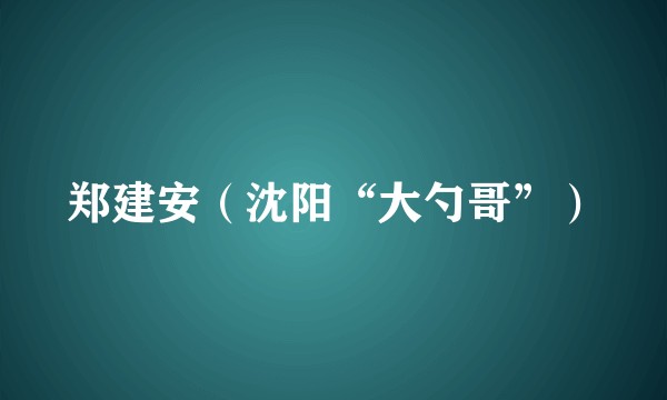 郑建安（沈阳“大勺哥”）