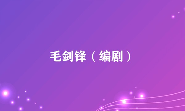 毛剑锋（编剧）