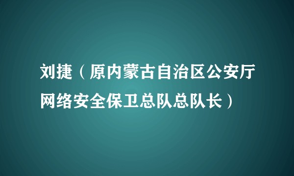 刘捷（原内蒙古自治区公安厅网络安全保卫总队总队长）