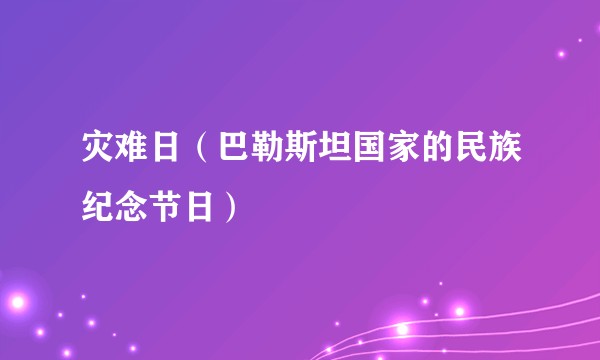 灾难日（巴勒斯坦国家的民族纪念节日）
