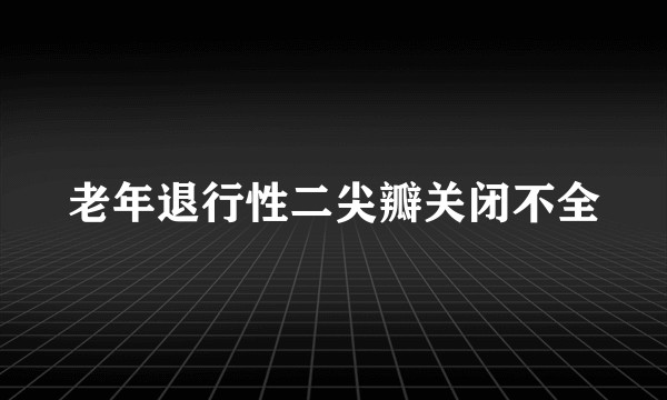 老年退行性二尖瓣关闭不全