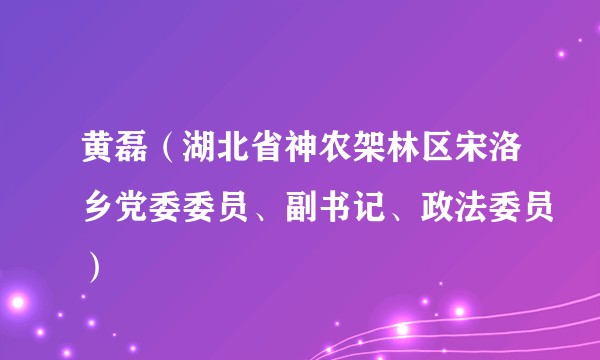 黄磊（湖北省神农架林区宋洛乡党委委员、副书记、政法委员）