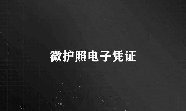 微护照电子凭证