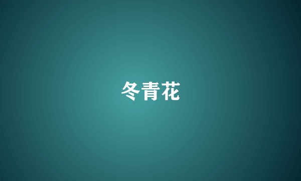 冬青花