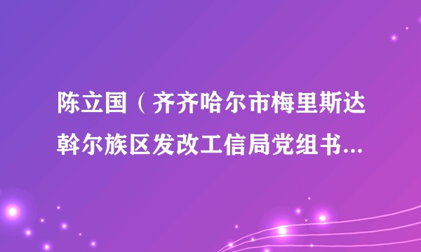 陈立国(齐齐哈尔市梅里斯达斡尔族区发改工信局党组书记、局长)