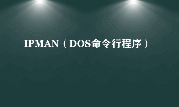 IPMAN（DOS命令行程序）
