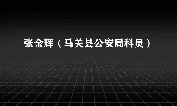 张金辉(马关县公安局科员)