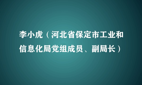 李小虎（河北省保定市工业和信息化局党组成员、副局长）