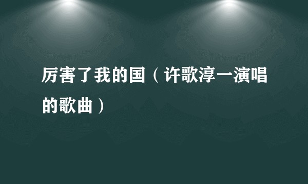 厉害了我的国（许歌淳一演唱的歌曲）