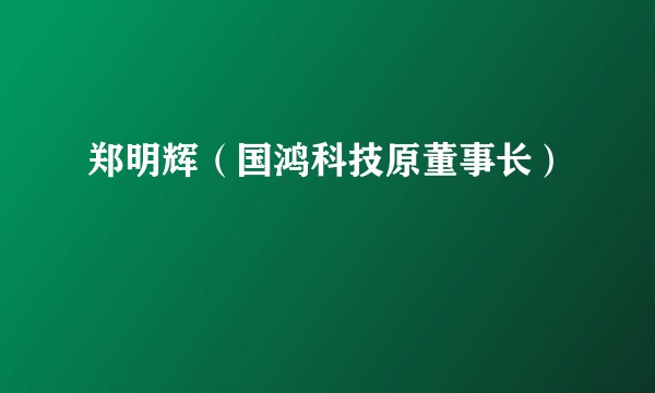 郑明辉（国鸿科技原董事长）