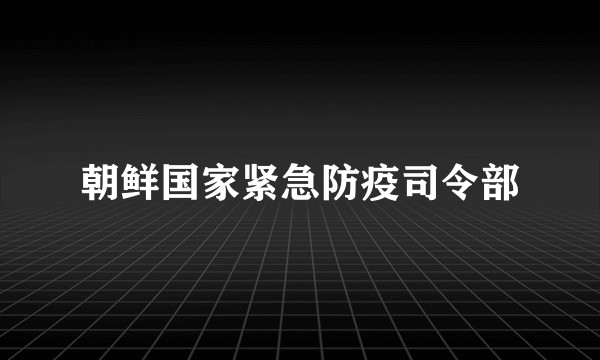 朝鲜国家紧急防疫司令部