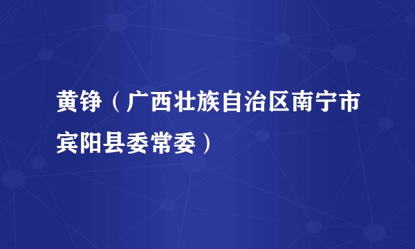 黄铮（广西壮族自治区南宁市宾阳县委常委）