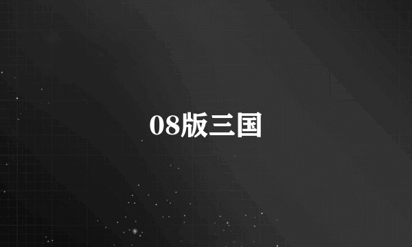 08版三国