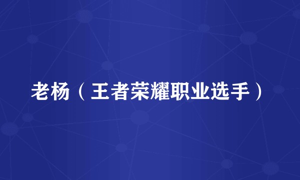 老杨（王者荣耀职业选手）