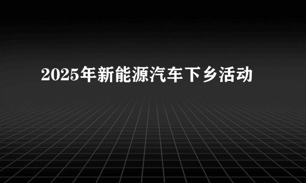 2025年新能源汽车下乡活动