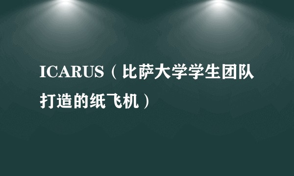 ICARUS（比萨大学学生团队打造的纸飞机）