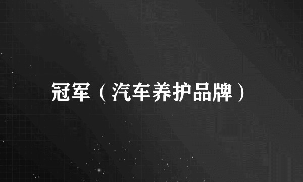 冠军（汽车养护品牌）