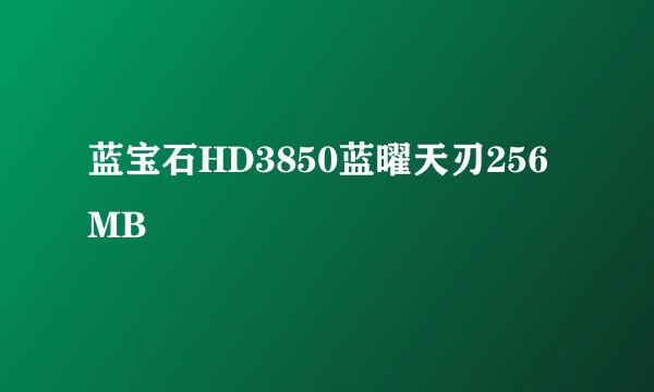 蓝宝石HD3850蓝曜天刃256MB