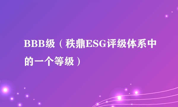 BBB级（秩鼎ESG评级体系中的一个等级）