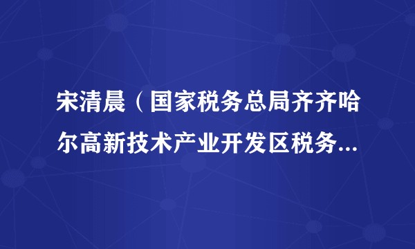 宋清晨（国家税务总局齐齐哈尔高新技术产业开发区税务局党委委员、副局长）
