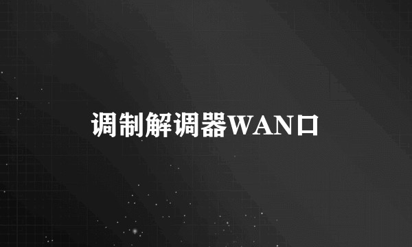 调制解调器WAN口