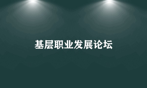 基层职业发展论坛