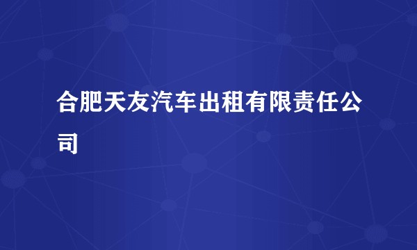 合肥天友汽车出租有限责任公司