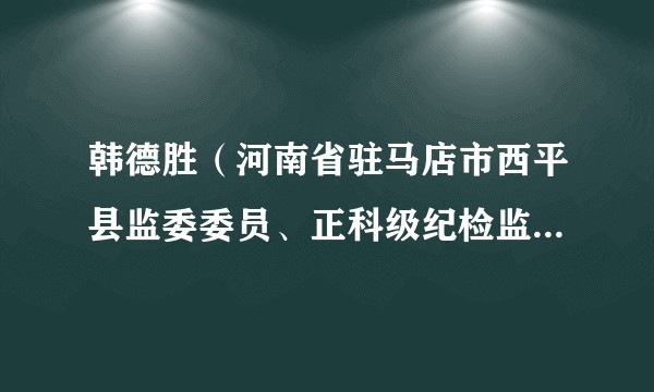 韩德胜（河南省驻马店市西平县监委委员、正科级纪检监察员、一级主任科员）