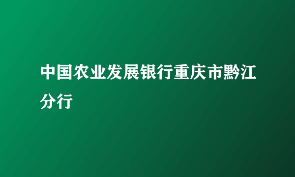 中国农业发展银行重庆市黔江分行