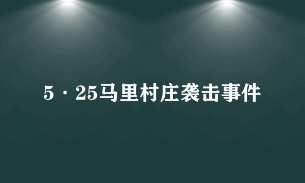5·25马里村庄袭击事件