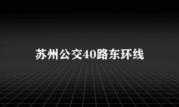 苏州公交40路东环线