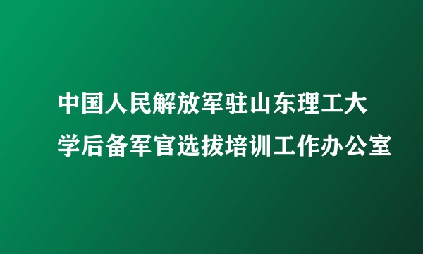 中国人民解放军驻山东理工大学后备军官选拔培训工作办公室