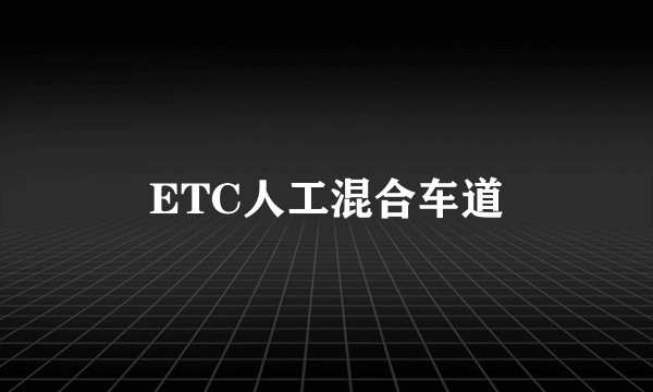 ETC人工混合车道