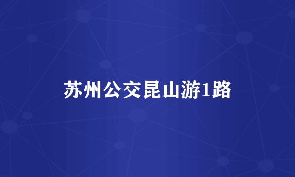 苏州公交昆山游1路